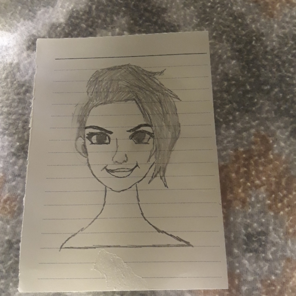 A drawing of a girl